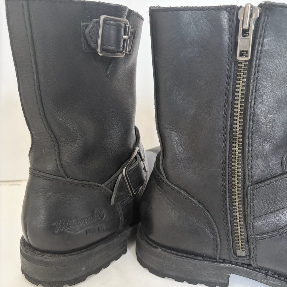 Men's Black Leather Riding Boots - Picture 3 of 7